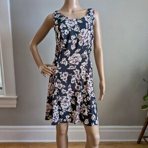 Vintage 90s DBY LTD Floral Mini Dress Open Back Summer Sundress Size L
